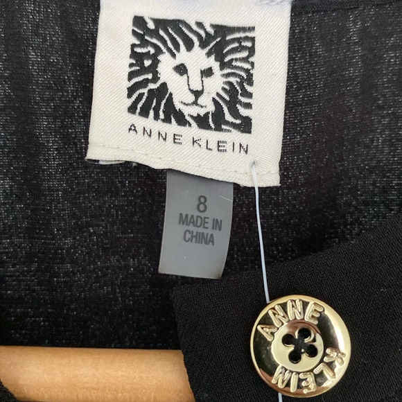 NWT, Anne Klein Black Midi Dress Size 8 - Picture 7 of 10